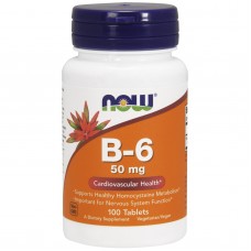 Now Foods, B-6, 50 mg, 100 Tablets