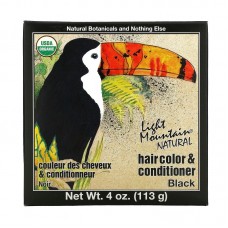 Light Mountain, Natural Hair Color & Conditioner, Black, 113g