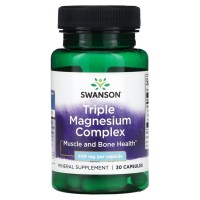 Swanson, Triple Magnesium Complex, 400 mg, 30 Vegan Capsules, 