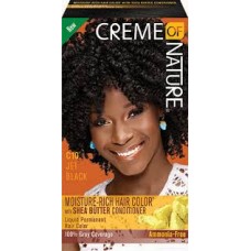 Creme of Nature, Moisture Rich, Hair Color With Shea Butter Conditioner,  Jet Black C10