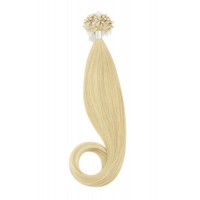 100% Human Hair Extension,  Micro Ring Loop Remy Human Hair Extensions - Light Ash Blonde (#27)