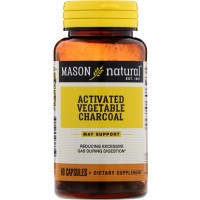 Mason Naturals, Activated Vegetable Charcoal, 60 Capsules