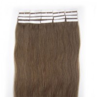 100% Premium Quality Human Hair Extension, Tape Skin Remy Hair, 16 inch, color Ash Brown (#8)