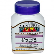 21st Century, Papaya Enzyme, 100 Chewable Tablets