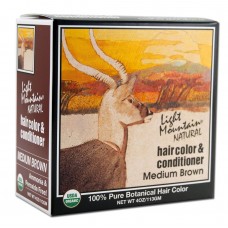 Light Mountain, Organic Natural Hair Color & Conditioner, Medium Brown, (113 g)
