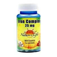 Nature's Life Iron Complex 25 mg,  50 Vegetarian Capsules