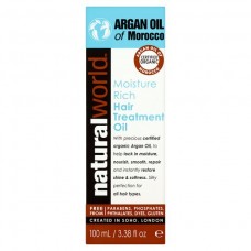 Natural World  Cosmetics, Argan Oil of Morocco, Moisture Rich Hair Treatment Oil, 100ml